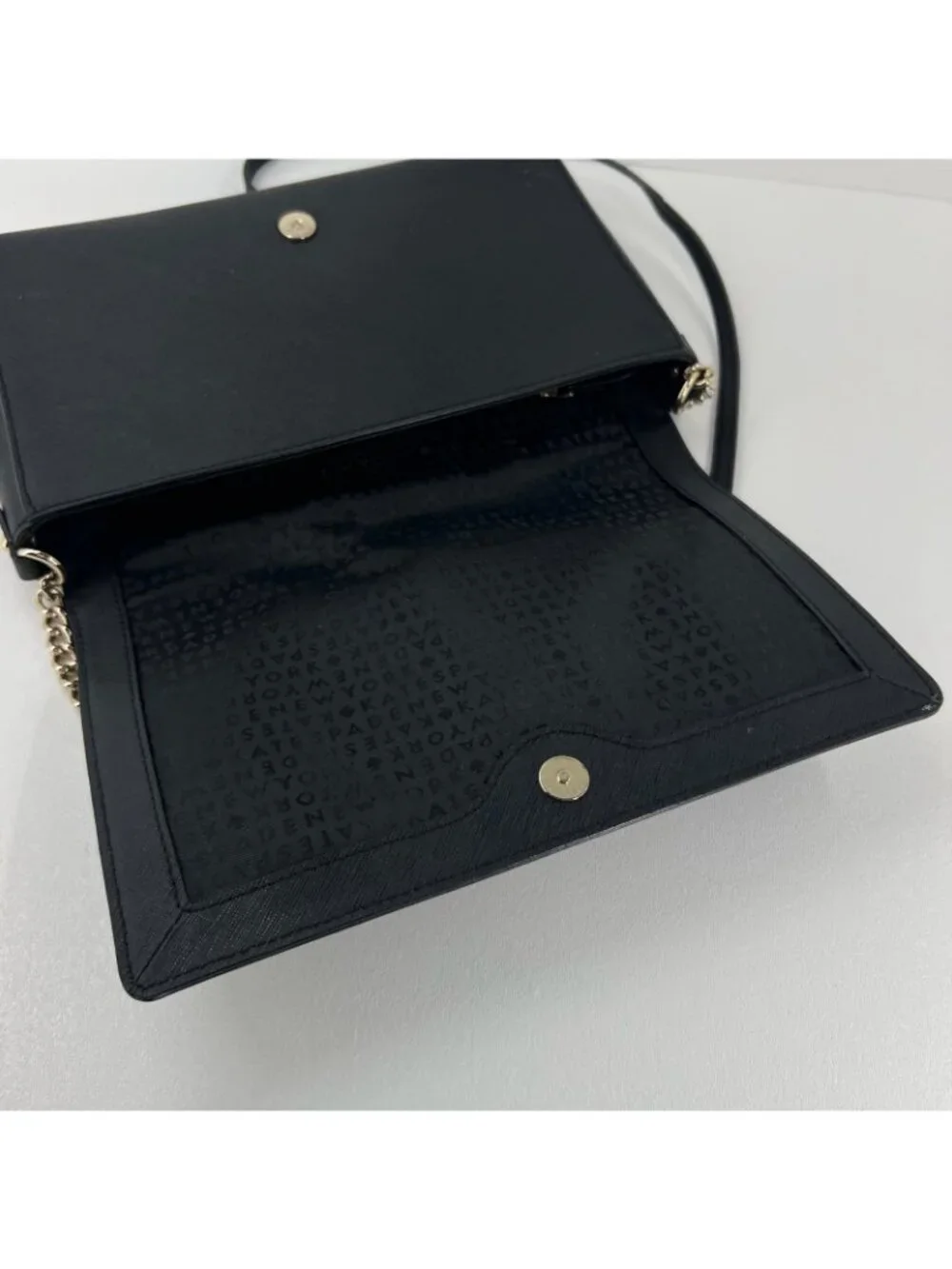 Kate Spade Tilden Place Alek Crossbody Bag Womens Saffiano Leather Chain Black
